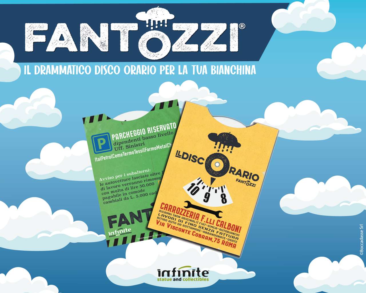 Disco Orario Auto “Fantozzi” – Accessorio da Parcheggio Umoristico – Gadget per Fan del Cinema Italiano