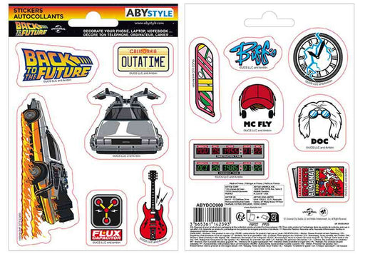Set 2 Fogli di Adesivi in Vinile Trasparente "Ritorno al Futuro" Sticker Pack
