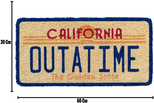 Zerbino OUTATIME in Fibra di Cocco · Targa DeLorean ‘Ritorno al Futuro’ · Antiscivolo 60x30 cm