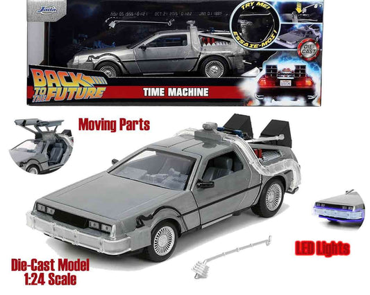 DeLorean DMC-12 - 1:24 Die-Cast Model con Luci - Ritorno al Futuro