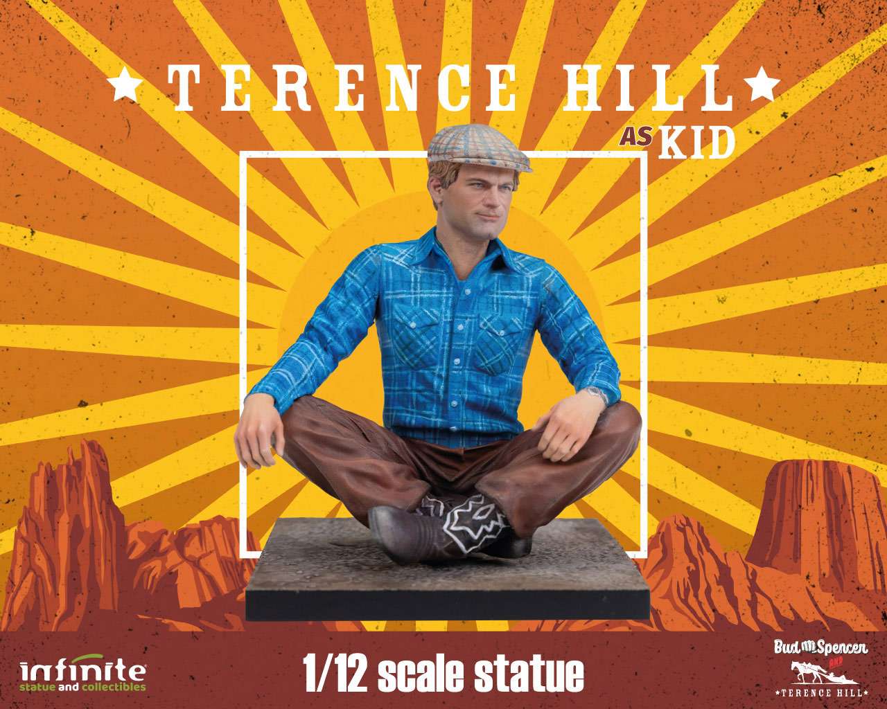 Statua Terence Hill as Kid 1/12 – Edizione da Collezione Dipinta a Mano “Altrimenti ci Arrabbiamo”