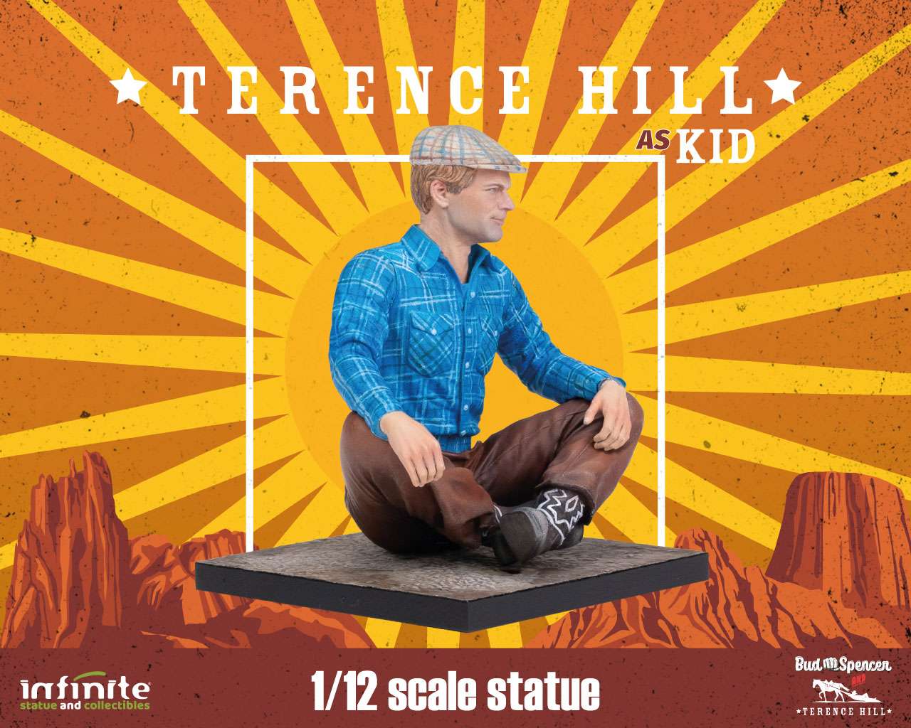 Statua Terence Hill as Kid 1/12 – Edizione da Collezione Dipinta a Mano “Altrimenti ci Arrabbiamo”
