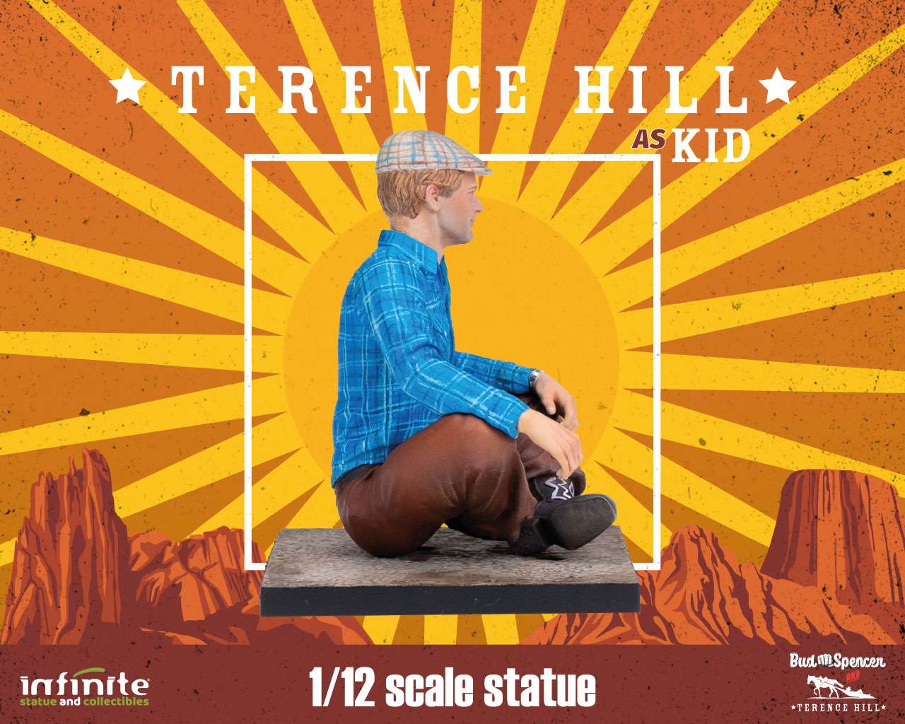 Statua Terence Hill as Kid 1/12 – Edizione da Collezione Dipinta a Mano “Altrimenti ci Arrabbiamo”