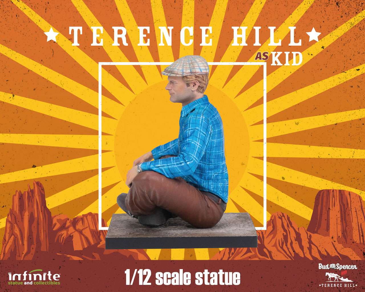 Statua Terence Hill as Kid 1/12 – Edizione da Collezione Dipinta a Mano “Altrimenti ci Arrabbiamo”