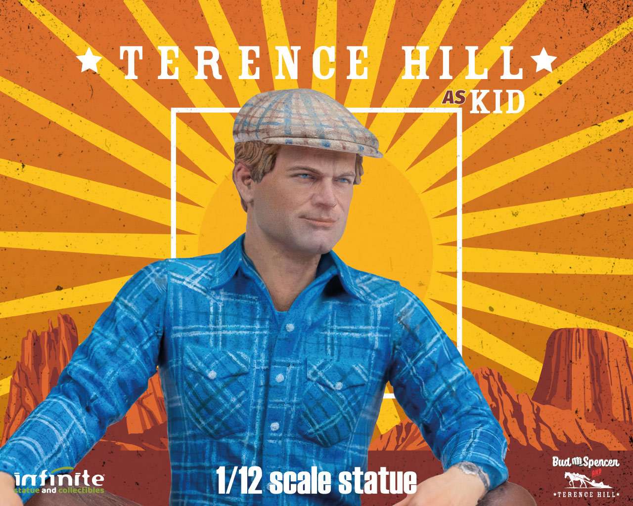 Statua Terence Hill as Kid 1/12 – Edizione da Collezione Dipinta a Mano “Altrimenti ci Arrabbiamo”