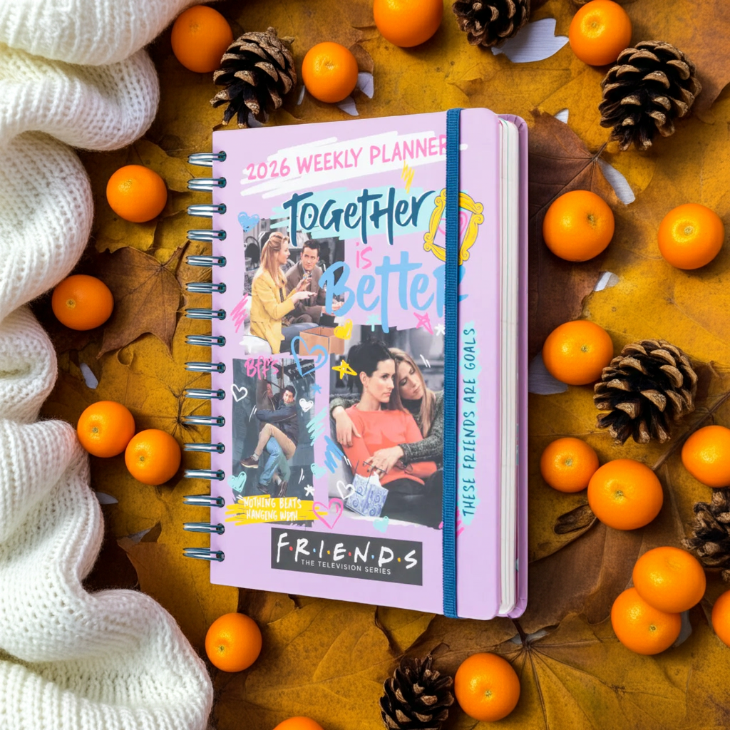 Agenda 2026 Friends – Settimanale A5 con Adesivi e Segnalibri – Copertina Rigida “Together is Better”