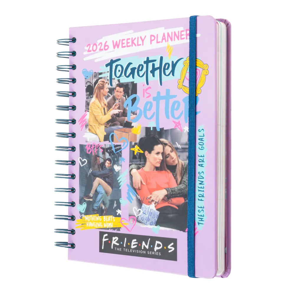 Agenda 2026 Friends – Settimanale A5 con Adesivi e Segnalibri – Copertina Rigida “Together is Better”
