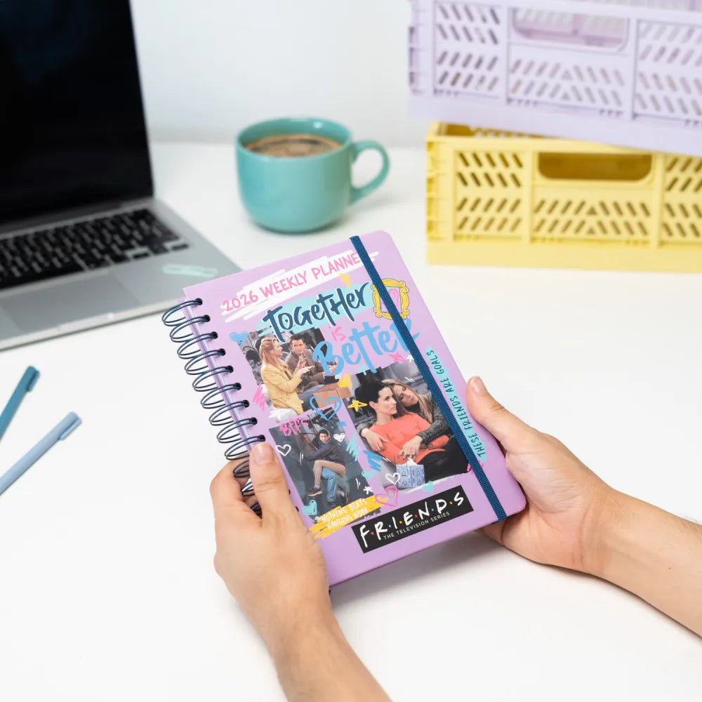 Agenda 2026 Friends – Settimanale A5 con Adesivi e Segnalibri – Copertina Rigida “Together is Better”