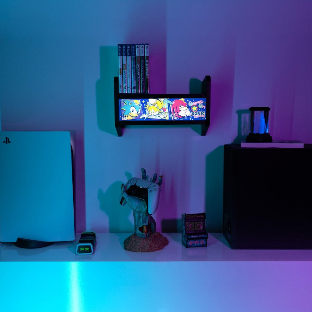 Lampada Arcade Sonic the Hedgehog | Mensola Retroilluminata USB Ricaricabile