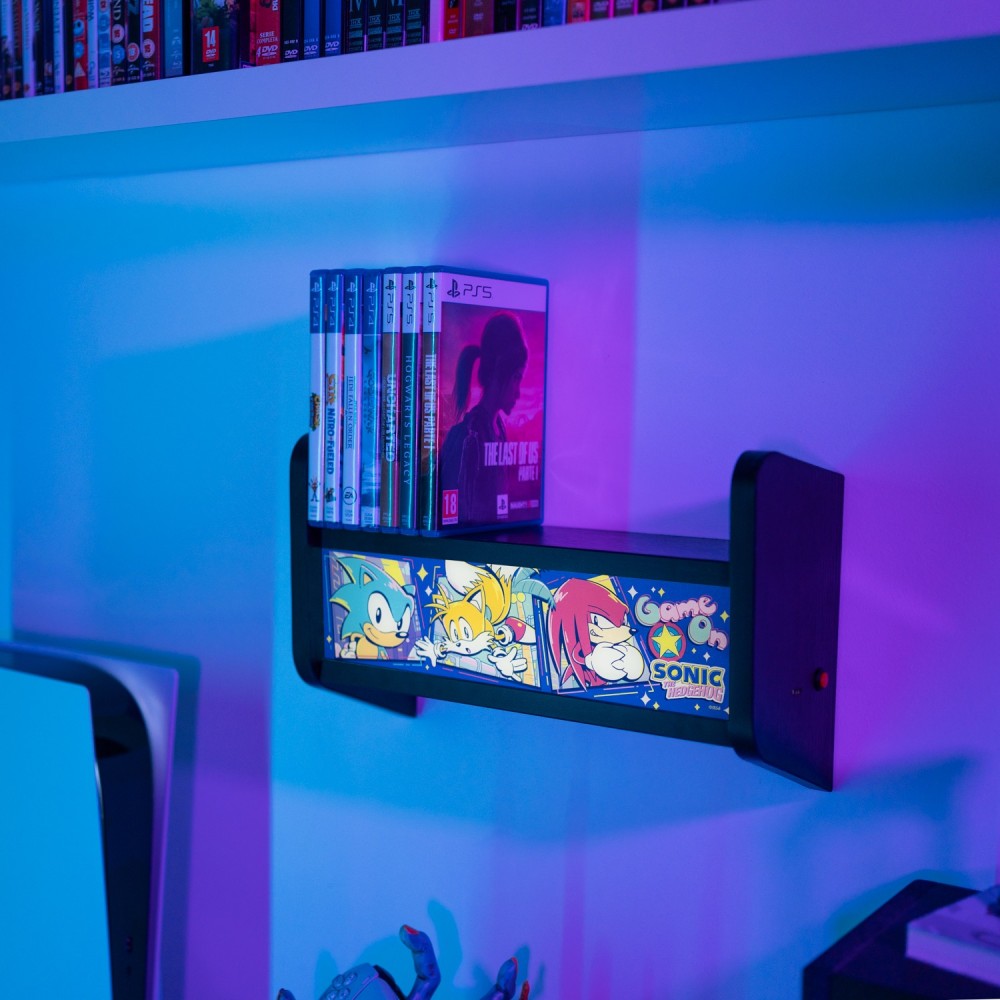 Lampada Arcade Sonic the Hedgehog | Mensola Retroilluminata USB Ricaricabile