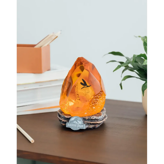 Lampada Jurassic Park Ambra con Zanzara Fossile | Luce Calda