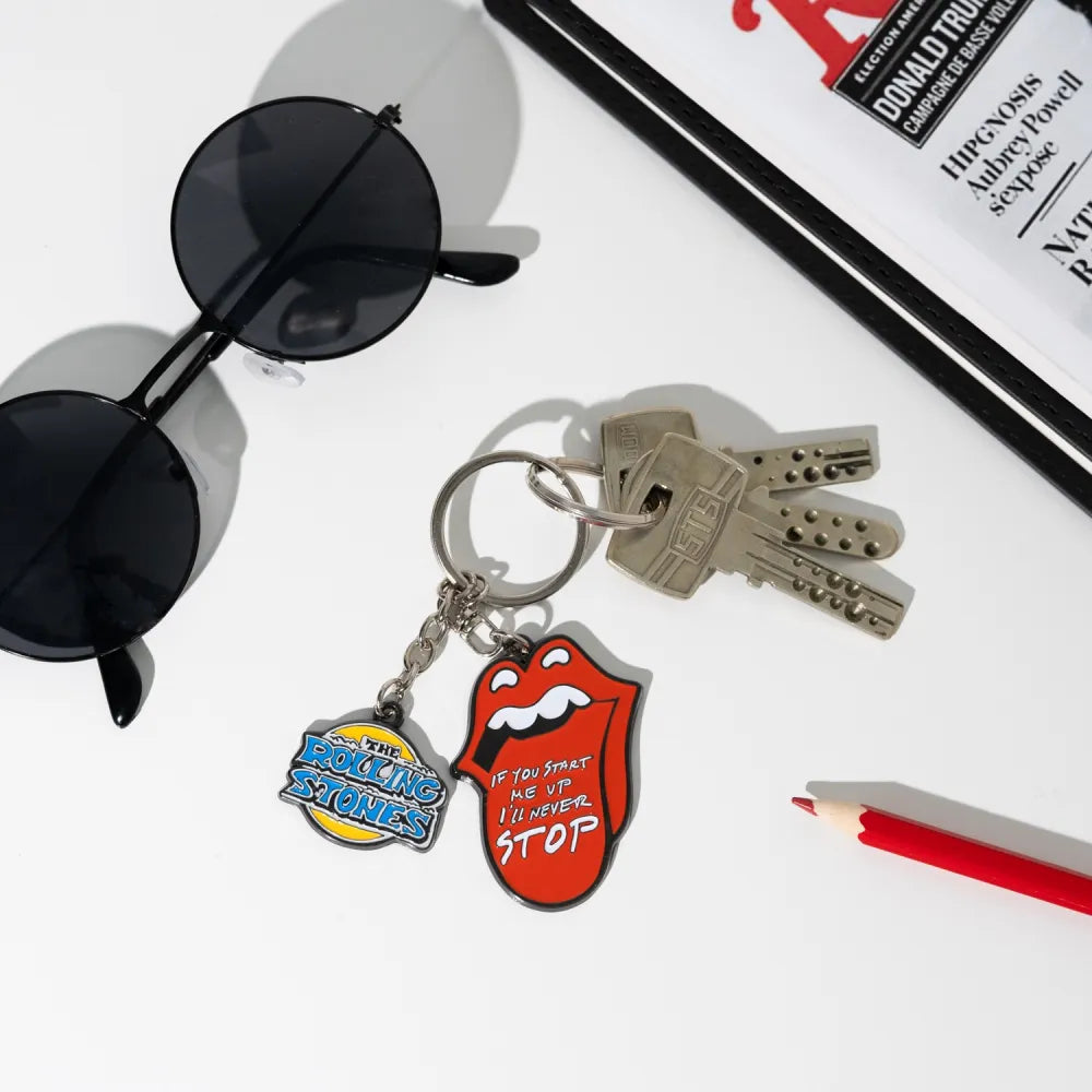 Portachiavi The Rolling Stones “Start Me Up” – Doppio Ciondolo in Lega di Zinco