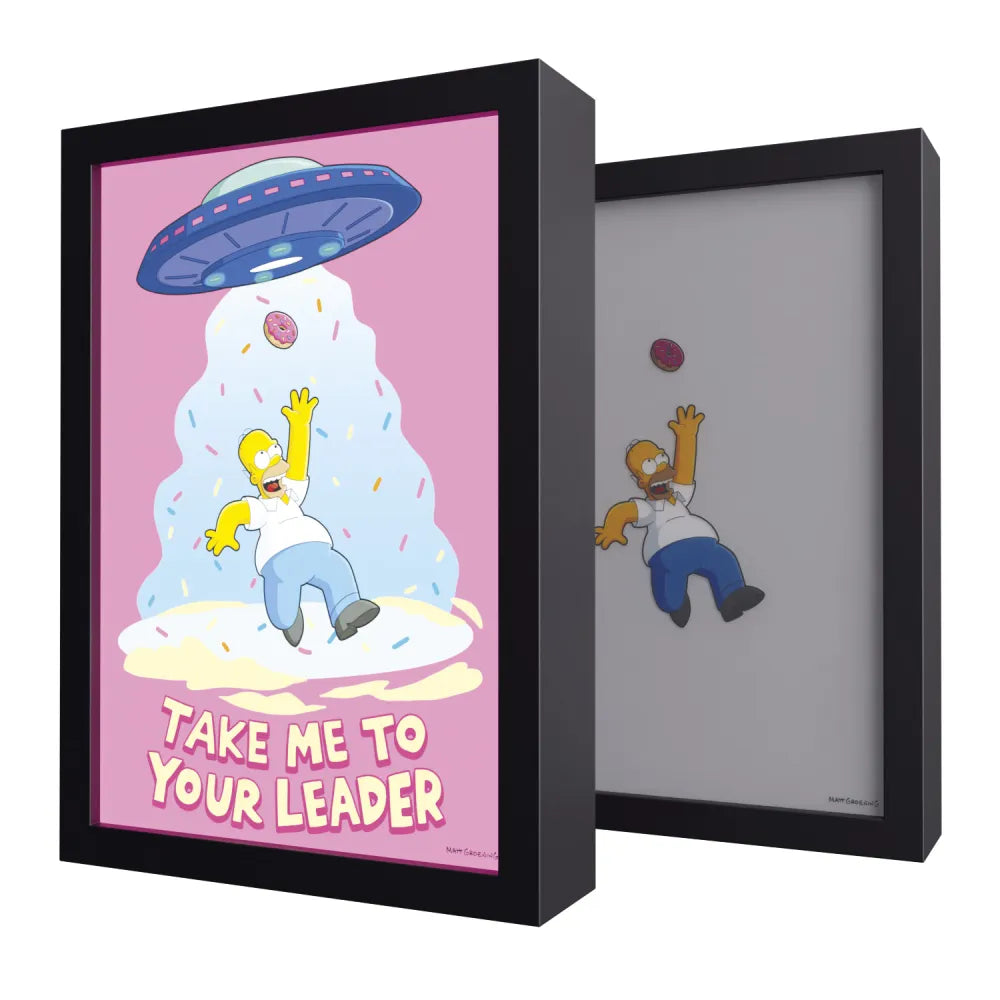 Stampa Retroilluminata The Simpsons – Homer “Take Me to Your Leader” con Cornice e Luce LED