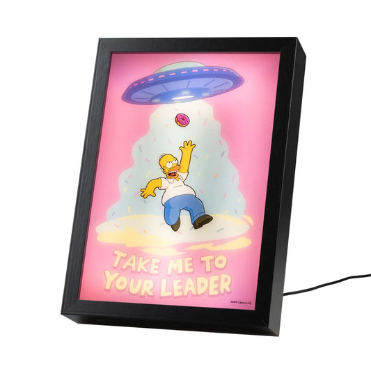 Stampa Retroilluminata The Simpsons – Homer “Take Me to Your Leader” con Cornice e Luce LED