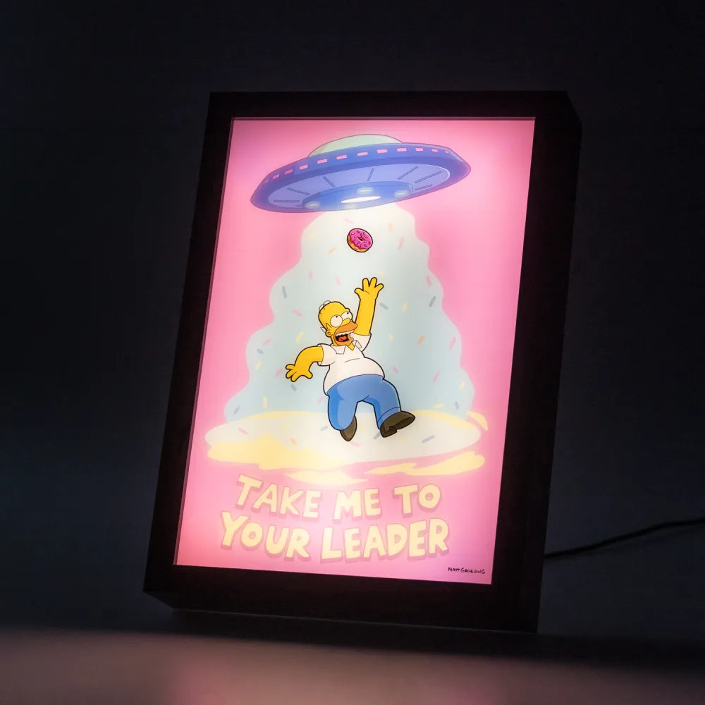 Stampa Retroilluminata The Simpsons – Homer “Take Me to Your Leader” con Cornice e Luce LED